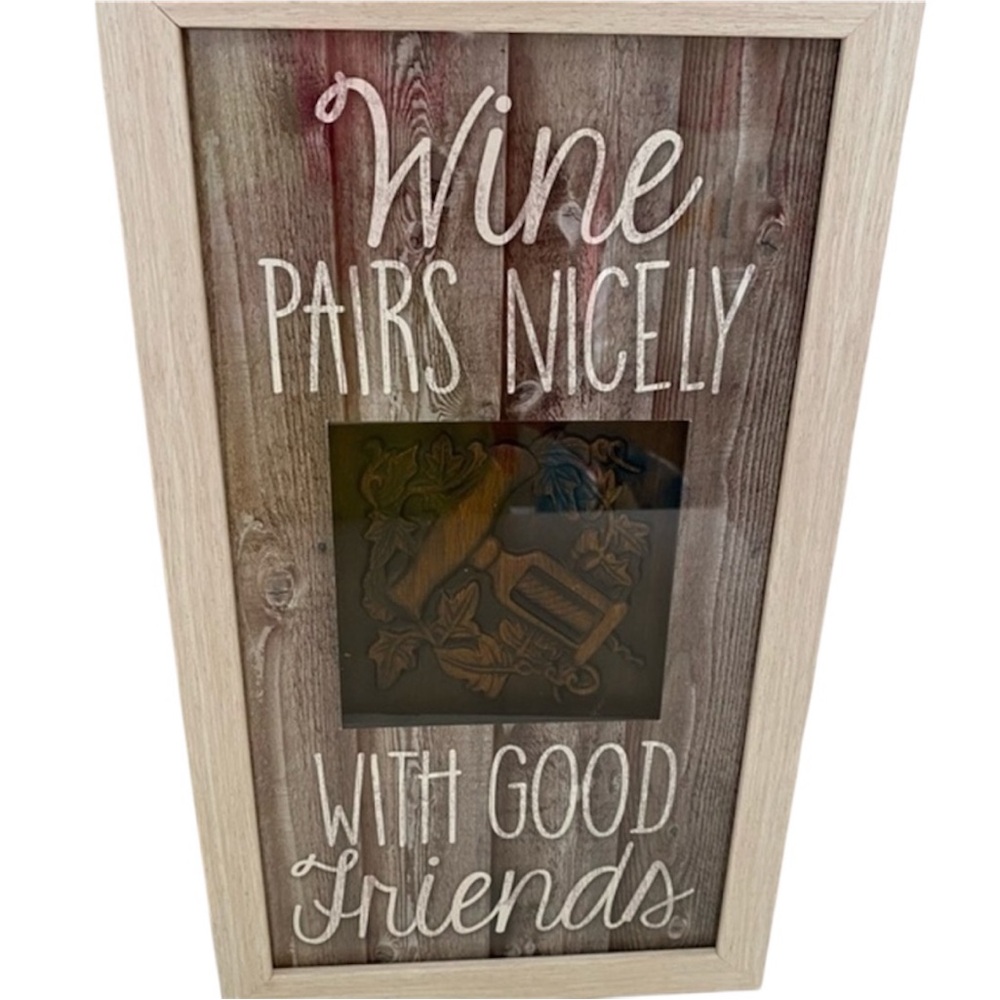 Hobby Lobby Rustic Wood Glass Farmhouse wall decor plaque NWOT
